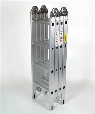 Escalera de aluminio articulada 4x4, 16 escalones (multipropósito)