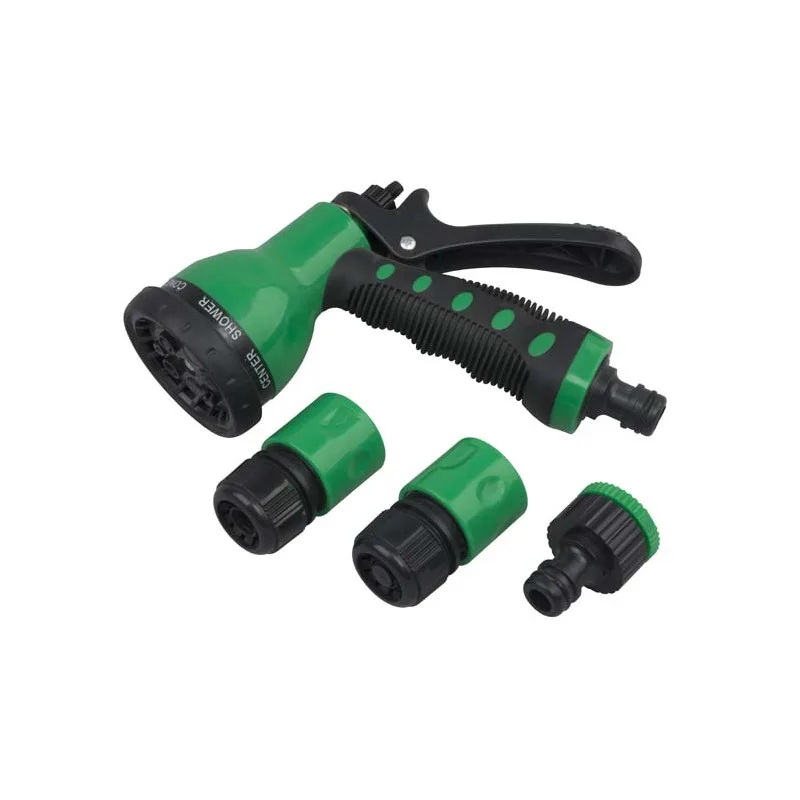 Kit pistola de riego plástica 5 funciones ø 1/2" con acoples (modelo 2)