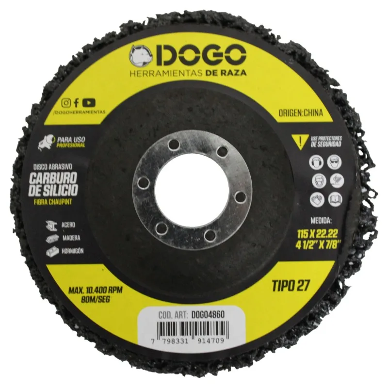 Disco de fibra carburo de silicio Dogostrip 115 mm
