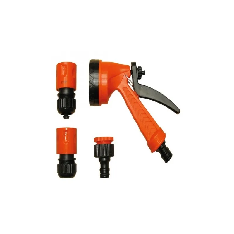 Kit pistola de riego plástica 5 funciones ø 1/2" con acoples Kloss Garden